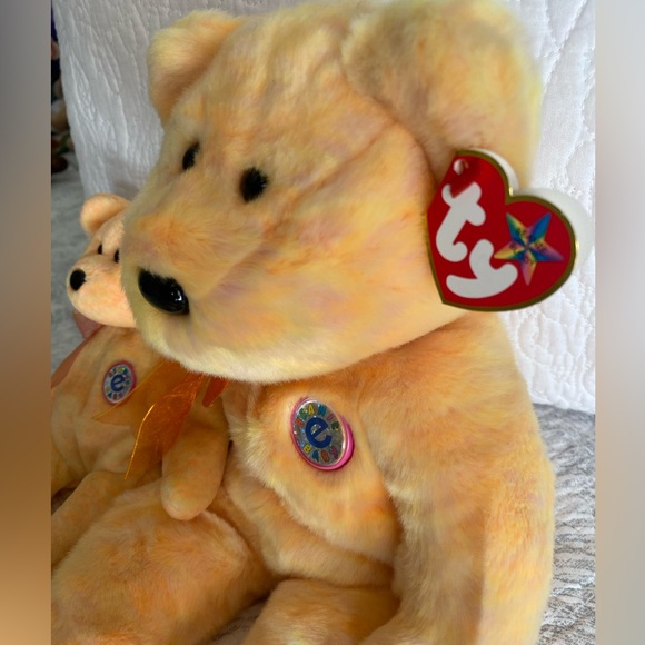 🧡 RETIRED MATCHING SET. Beanie BUDDY Bear “Sunny” & Beanie BABY Bear “Sunny”. - Picture 3 of 16